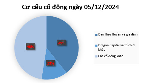 Biểu đồ thể hiện cơ cấu cổ đông Hóa chất Đức Giang